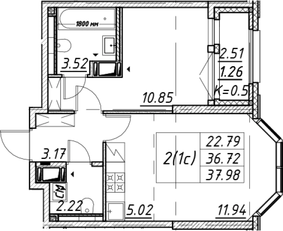 Купить двухкомнатную квартиру в новостройках в ЖК Цивилизация на Неве в Санкт-Петербурге. Вариант № 7850249, 0, площадь -  квм, цена 12490824 рублей