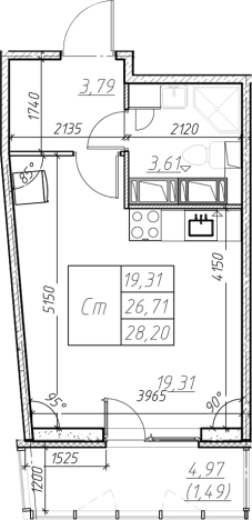 Купить Студию в ЖК Левитан в Мурине. Вариант № 6853096, 0, площадь -  квм, цена 4795781 рублей