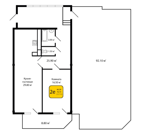 Купить двухкомнатную квартиру в новостройках на улице Сакко и Ванцетти в Воронеже. Вариант № 107090, 0, площадь -  квм, цена 17801000 рублей