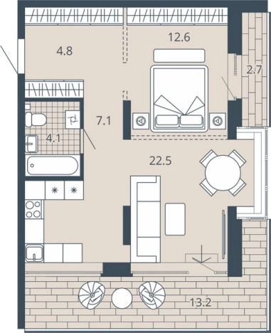 Купить однокомнатную квартиру в ЖК Жилой комплекс "Scala city" в Пензе. Вариант № 95598, 0, площадь -  квм, цена 9724400 рублей