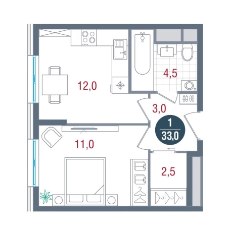 Купить однокомнатную квартиру у метро Кантемировская в Москве. Вариант № 8925412, 0, площадь -  квм, цена 15237473 рублей