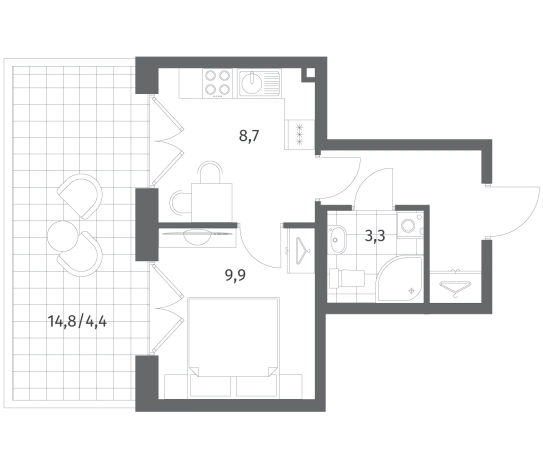 . Вариант № 7265877, 0, площадь - 27 квм, цена 14095000 рублей