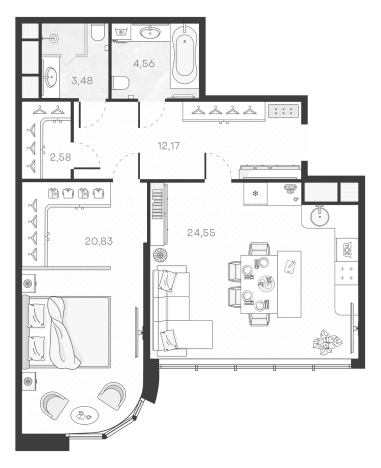 Купить квартиру в новостройках у метро Горный институт в Санкт-Петербурге. Вариант № 5549674, 0, площадь -  квм, цена 31485827 рублей