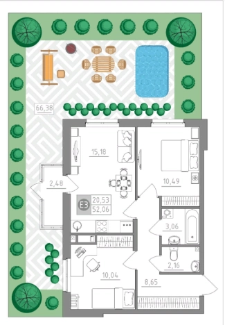 Купить двухкомнатную квартиру на улице Халтурина в Туле. Вариант № 77975, 0, площадь -  квм, цена 5568858 рублей