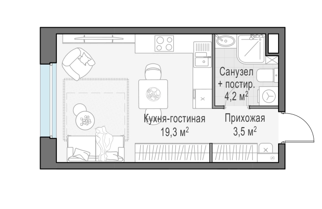 Купить Студию в ЖК Белый Grad в Мытищах. Вариант № 166954, 0, площадь - квм, цена 6050000 рублей