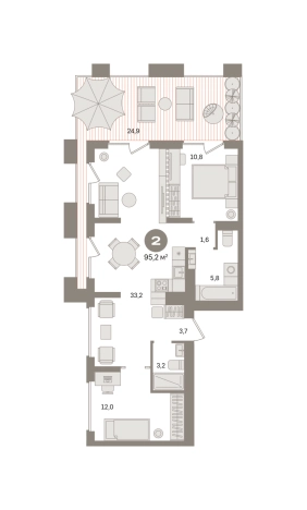 Купить двухкомнатную квартиру в ЖК Первый квартал. Вторая очередь в Московской области. Вариант № 8587070, 0, площадь -  квм, цена 16250000 рублей