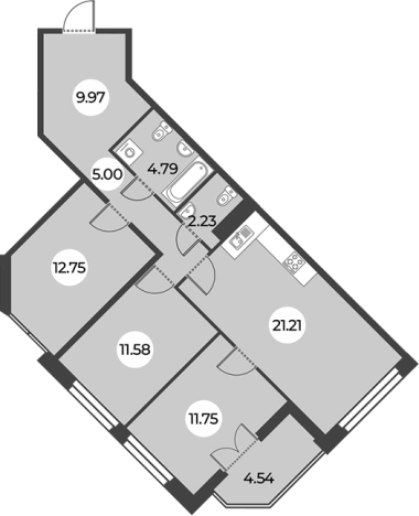 Купить многокомнатную квартиру на улице Ленинский проспект в Санкт-Петербурге. Вариант № 7254304, 0, площадь -  квм, цена 19776000 рублей