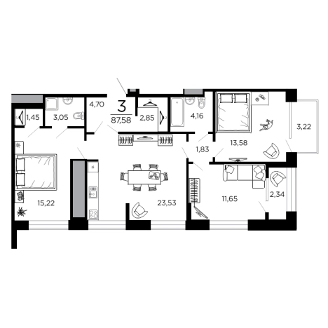 Купить квартиру в новостройках в ЖК "Вега" в Рязани. Вариант № 77600, 0, площадь -  квм, цена 16570326 рублей