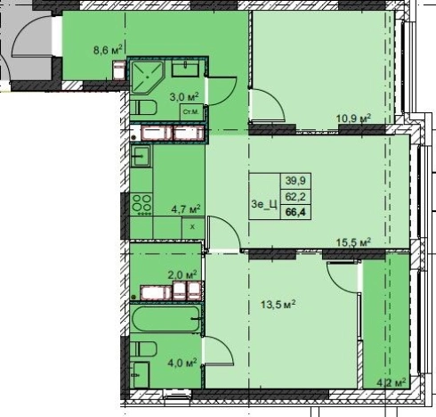 Купить трехкомнатную квартиру в ЖК Футурист в Владивостоке. Вариант № 1140757, 0, площадь -  квм, цена 14986480 рублей