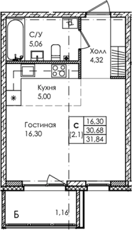 Купить Студию у метро Беговая в Санкт-Петербурге. Вариант № 6862794, 0, площадь -  квм, цена 11640000 рублей