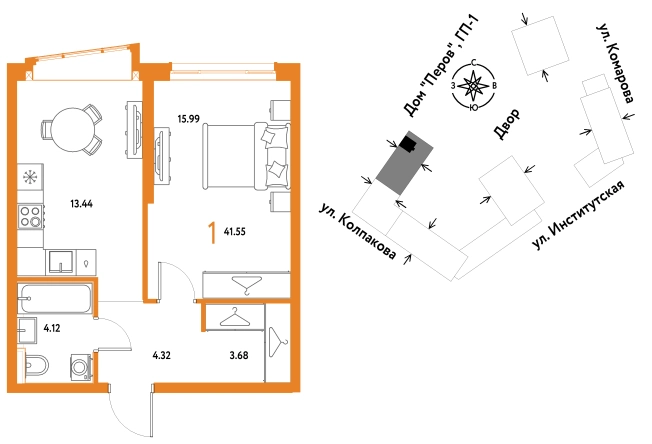 Купить квартиру у метро Медведково в Мытищах. Вариант № 10440381, 0, площадь -  квм, цена 16520000 рублей