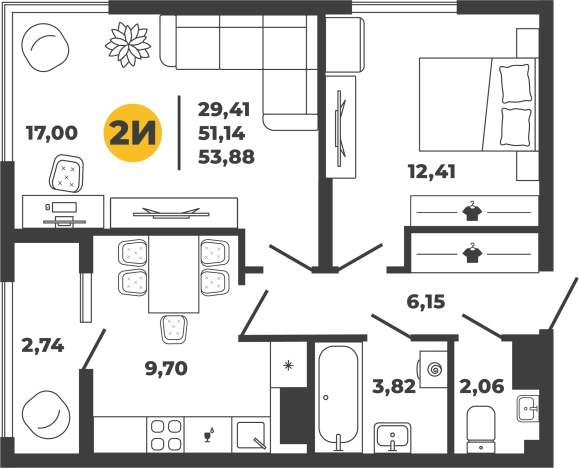 Купить квартиру в новостройках в ЖК Жилой комплекс "Рассвет" в Пензе. Вариант № 98135, 0, площадь -  квм, цена 6169925 рублей
