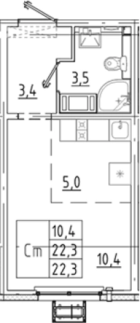 Купить Студию на вторичке в ЖК Цветной город в Санкт-Петербурге. Вариант № 8085714, 0, площадь -  квм, цена 3952964 рублей