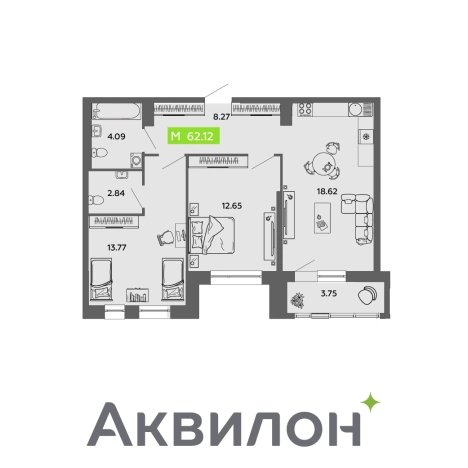 Купить квартиру на улице Смольный Буян в Архангельске. Вариант № 34875, 3, площадь -  квм, цена 9084832 рублей