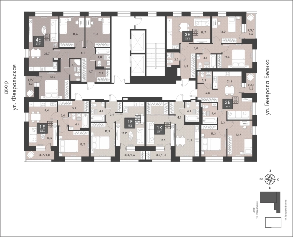 Купить квартиру в ЖК ООО Строительная Компания Энергожилстрой в Чите. Вариант № 124589, 2, площадь -  квм, цена 16057600 рублей