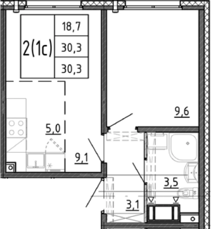 Купить однокомнатную квартиру в новостройках в районе Красногвардейский в Санкт-Петербурге. Вариант № 9510692, 0, площадь -  квм, цена 6351031 рублей