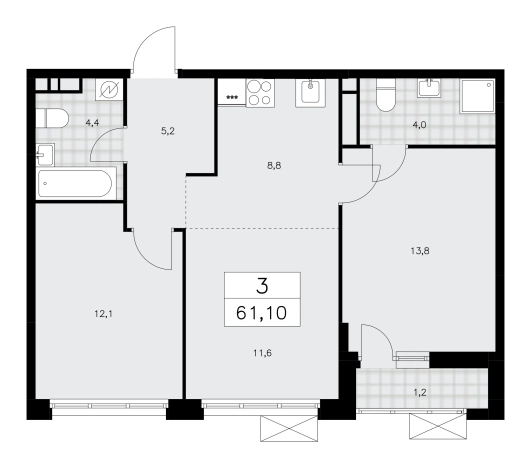 Купить трехкомнатную квартиру в ЖК Скандинавия в Москве. Вариант № 142410, 0, площадь -  квм, цена 27372189 рублей