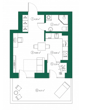 Купить квартиру в новостройках в Томской области. Вариант № 171540, 0, площадь -  квм, цена 6721240 рублей