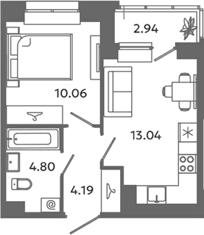 Купить квартиру в ЖК Загляденье в Ленинградской области. Вариант № 6632005, 0, площадь -  квм, цена 5028112 рублей
