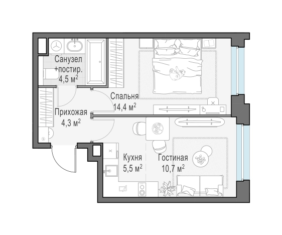 Купить квартиру в ЖК Белый Grad в Мытищах. Вариант № 167738, 0, площадь -  квм, цена 8670000 рублей