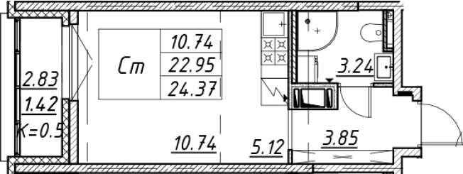 Купить Студию в ЖК Цивилизация на Неве в Санкт-Петербурге. Вариант № 7849918, 0, площадь -  квм, цена 8516803 рублей