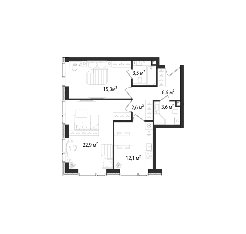 Купить двухкомнатную квартиру у метро Нагатинская в Москве. Вариант № 8434046, 0, площадь -  квм, цена 32491520 рублей