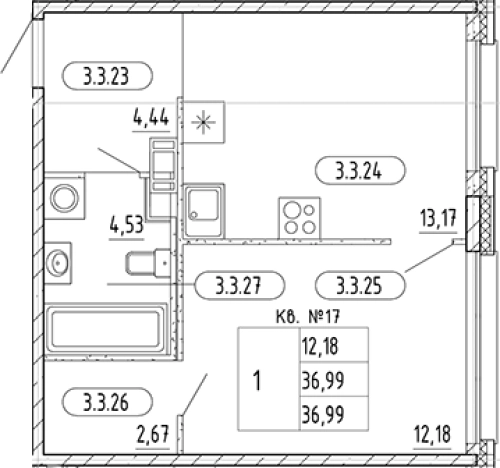 Купить однокомнатную квартиру в новостройках у метро Звёздная в Санкт-Петербурге. Вариант № 5584529, 0, площадь -  квм, цена 7715275 рублей