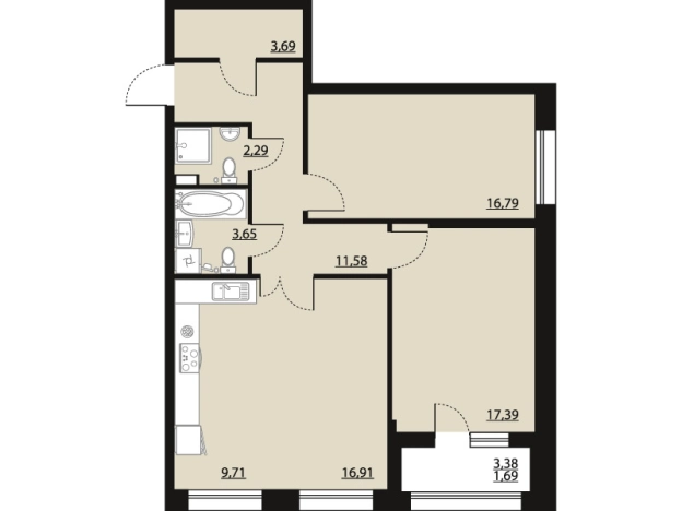 Купить квартиру в новостройках в ЖК Бунин в Воронеже. Вариант № 120797, 0, площадь -  квм, цена 11638380 рублей