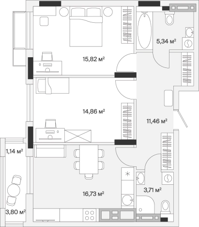 Купить квартиру в новостройках на улице Весенняя в Калининграде. Вариант № 100794, 0, площадь -  квм, цена 10728272 рублей