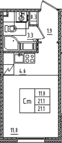 Купить Студию на улице Товарищеский проспект в Санкт-Петербурге. Вариант № 6608274, 0, площадь -  квм, цена 6432968 рублей
