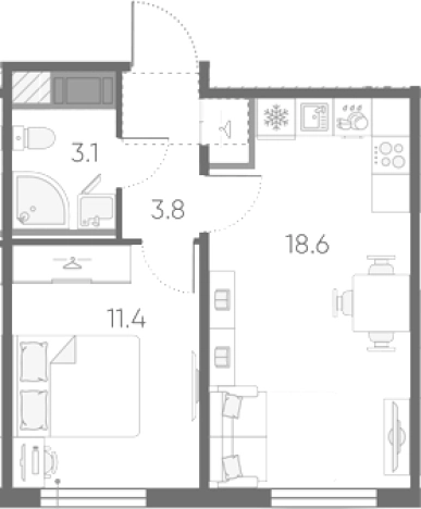 Купить двухкомнатную квартиру на улице проспект Большевиков в Санкт-Петербурге. Вариант № 7570482, 0, площадь -  квм, цена 9296512 рублей
