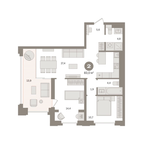 Купить двухкомнатную квартиру у метро Фонвизинская в Москве. Вариант № 8625279, 0, площадь -  квм, цена 33490000 рублей
