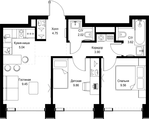 Купить квартиру в ЖК SET в Москве. Вариант № 10349648, 0, площадь - квм, цена 28241418 рублей