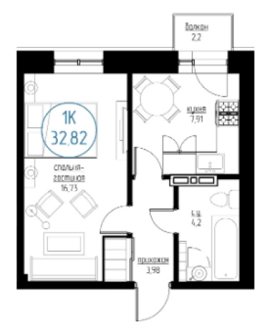 Купить однокомнатную квартиру в новостройках в Иркутской области. Вариант № 82257, 0, площадь -  квм, цена 3220000 рублей
