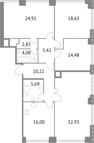 Купить многокомнатную квартиру в новостройках у метро Алексеевская в Москве. Вариант № 88910, 0, площадь - квм, цена 53402550 рублей
