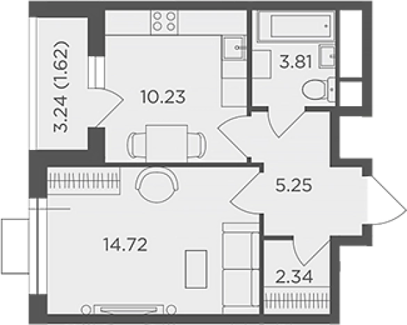 Купить однокомнатную квартиру в ЖК Одинград, квартал «Семейный» в Одинцове. Вариант № 116250, 0, площадь -  квм, цена 9040000 рублей