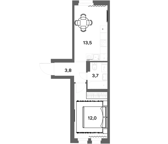 Купить однокомнатную квартиру в ЖК ЭкоКвартал NEGA в Ленинградской области. Вариант № 7830152, 0, площадь -  квм, цена 6600000 рублей