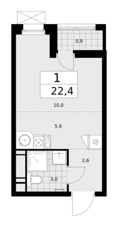 Купить однокомнатную квартиру в ЖК Скандинавия в Москве. Вариант № 161032, 0, площадь -  квм, цена 11210080 рублей