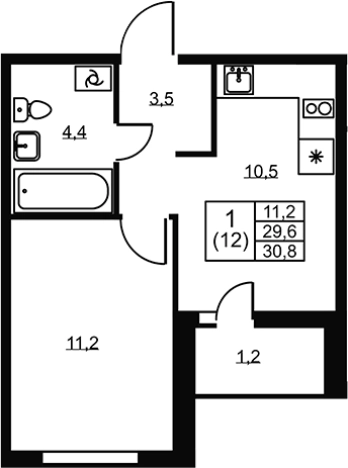 Купить однокомнатную квартиру в ЖК Ермак в Ленинградской области. Вариант № 6610310, 0, площадь -  квм, цена 4511000 рублей