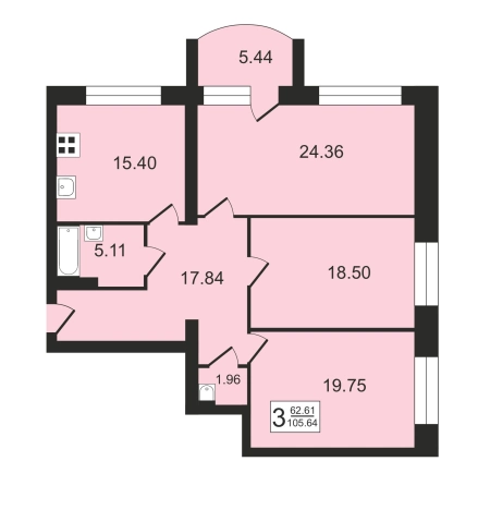 Купить квартиру на улице Брюсова в Коврове. Вариант № 119821, 0, площадь -  квм, цена 11831680 рублей