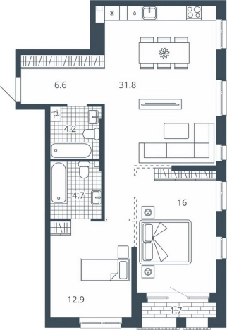 Купить двухкомнатную квартиру в ЖК Жилой комплекс "Scala city" в Пензе. Вариант № 133320, 0, площадь -  квм, цена 10114000 рублей