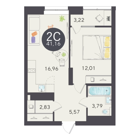 Купить двухкомнатную квартиру в Микрорайоне Лесоперевалка, Ленинский район в Новосибирске. Вариант № 9930713, 0, площадь -  квм, цена 7923000 рублей