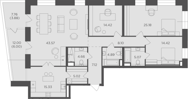 Купить четырехкомнатную квартиру в новостройках в ЖК FORIVER в Москве. Вариант № 107950, 0, площадь -  квм, цена 88652218 рублей