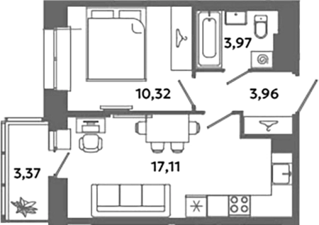Купить квартиру в ЖК Загляденье в Ленинградской области. Вариант № 6631440, 0, площадь -  квм, цена 5485834 рублей