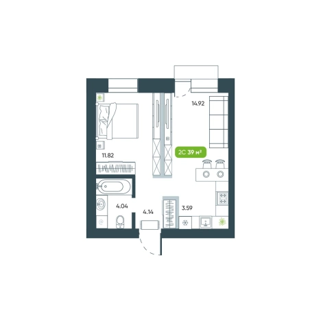 Купить двухкомнатную квартиру в новостройках на улице Коминтерна в Новосибирске. Вариант № 10026585, 0, площадь -  квм, цена 6830000 рублей