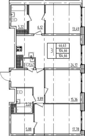 Купить многокомнатную квартиру на улице Типанова в Санкт-Петербурге. Вариант № 1893055, 0, площадь -  квм, цена 29148000 рублей