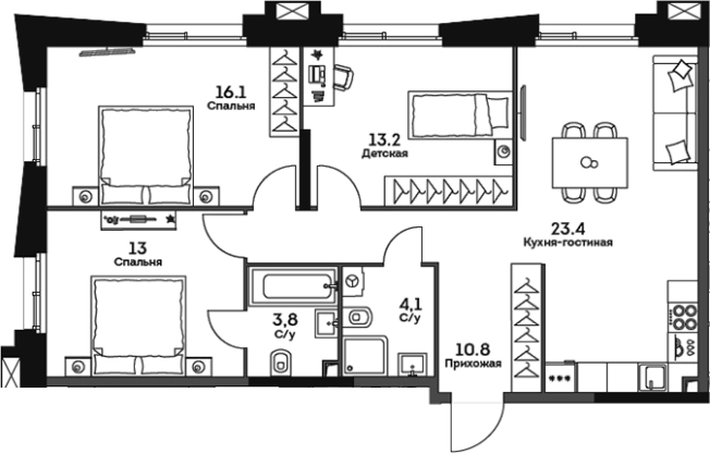 Купить многокомнатную квартиру у метро Нагорная в Москве. Вариант № 184130, 0, площадь -  квм, цена 34825363 рублей
