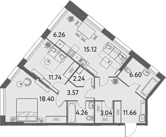 Купить квартиру в районе Останкинский в Москве. Вариант № 88930, 0, площадь - квм, цена 32172536 рублей