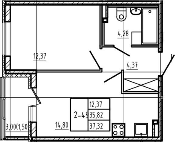 Купить квартиру в ЖК Новая история в Сертолове. Вариант № 6963524, 0, площадь -  квм, цена 6904200 рублей