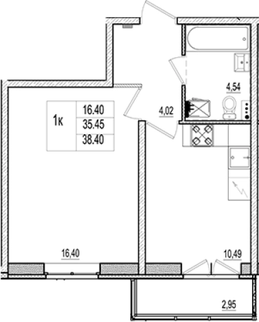 Купить однокомнатную квартиру в Коммунаре. Вариант № 6964721, 0, площадь -  квм, цена 5553340 рублей